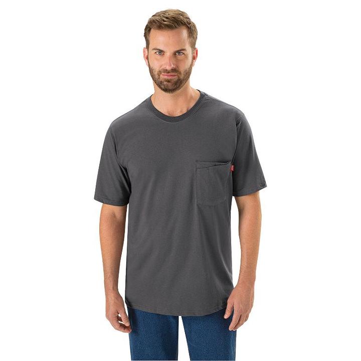 Men's Red Kap Solid Workwear Tee, Size: Xl, Grey