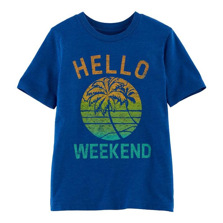 Boys 4-10 Jumping Beans&reg; Hello Weekend Palm Trees Graphic Tee, Size: 6, Med Blue