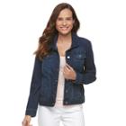 Petite Croft & Barrow&reg; Jean Jacket, Women's, Size: Xl Petite, Dark Blue