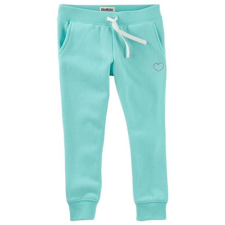 Girls 4-12 Oshkosh B'gosh&reg; Teal Embroidered Knit Pants, Size: 7, Turquoise/blue (turq/aqua)