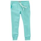 Girls 4-12 Oshkosh B'gosh&reg; Teal Embroidered Knit Pants, Size: 7, Turquoise/blue (turq/aqua)