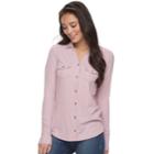 Women's Sonoma Goods For Life&trade; Ribbed Johnny Collar Shirt, Size: Xxl, Med Pink