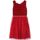 Girls 7-16 & Plus Size Speechless Glitter Bow-back Dress, Size: 16, Dark Red