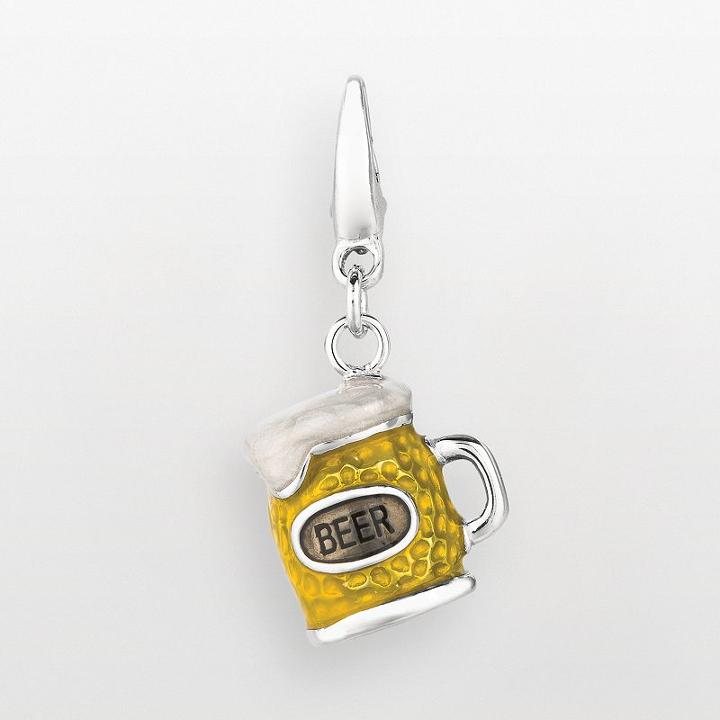 Sterling Silver Beer Mug Charm, Women's, Grey