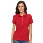 Women's Croft & Barrow&reg; Classic Solid Polo, Size: Xl, Med Red