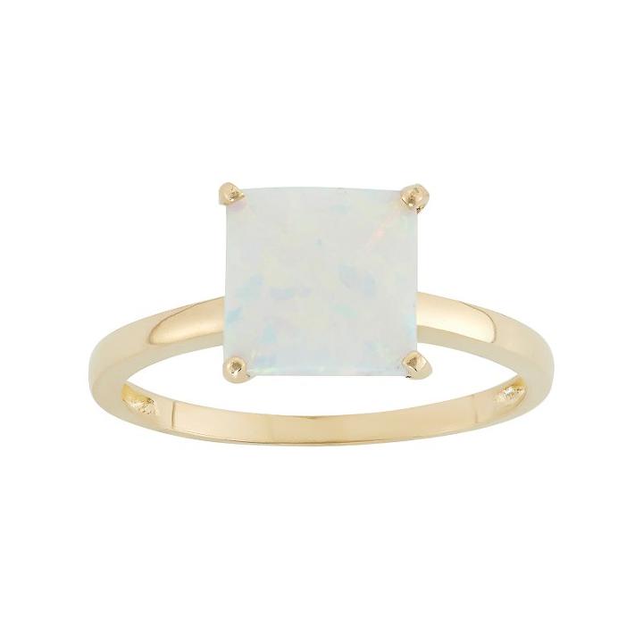 Lab-created Opal 10k Gold Ring, Women's, Size: 10, White