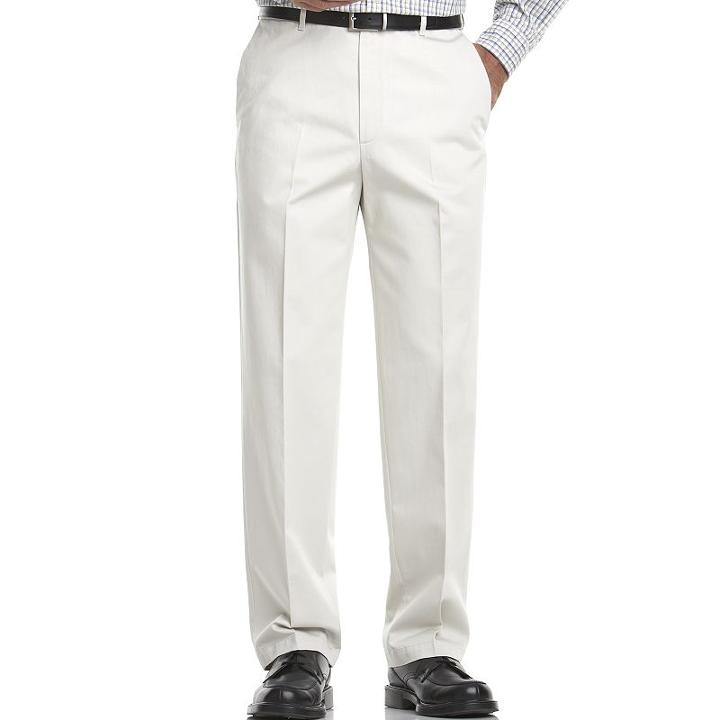 Big & Tall Haggar&reg; Work To Weekend&reg; Classic-fit Flat-front Expandable Waist Pants, Men's, Size: 48x29, Lt Beige