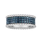 Sterling Silver 1/2 Carat T.w. Blue Diamond Ring, Women's, Size: 5