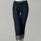 Petite Simply Vera Vera Wang Cuffed Capri Jeans, Women's, Size: 8 Petite, Med Blue