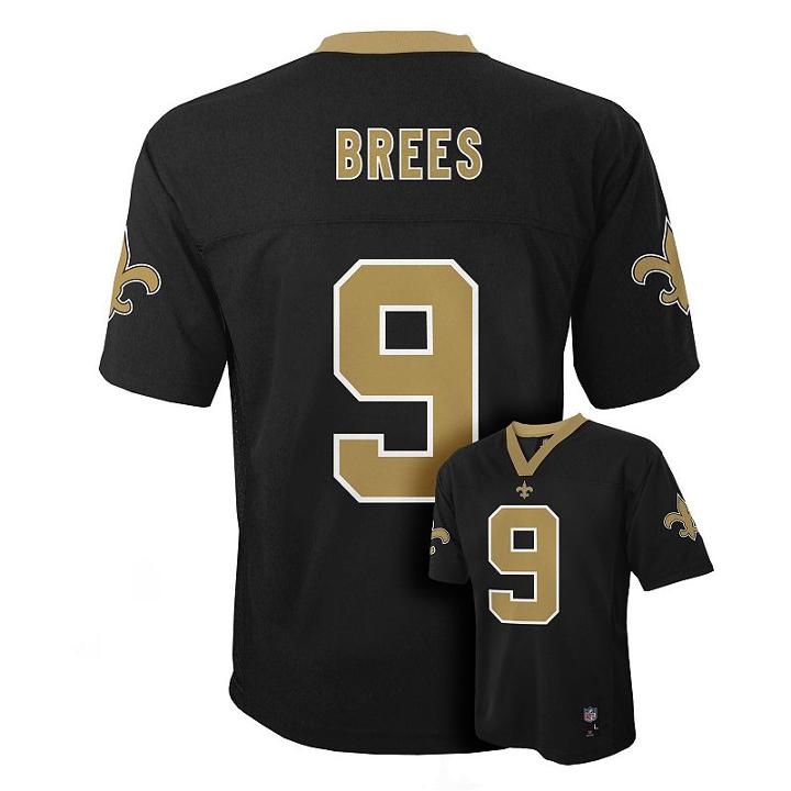 Boys 8-20 New Orleans Saints Drew Brees Nfl Replica Jersey, Boy's, Size: S(8), Black
