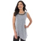 Ab Studio, Women's Asymmetrical Hem Tank, Size: Small, Silver