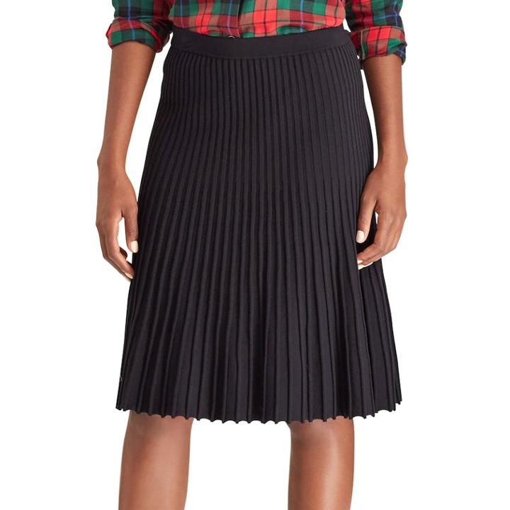 Women's Chaps Pleated A-line Skirt, Size: Large, Black