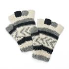 Sijjl Women's Snowflake Wool Fingerless Gloves, Grey Other