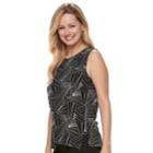 Women's Apt. 9&reg; Zipper Accent Tank, Size: Large, Black
