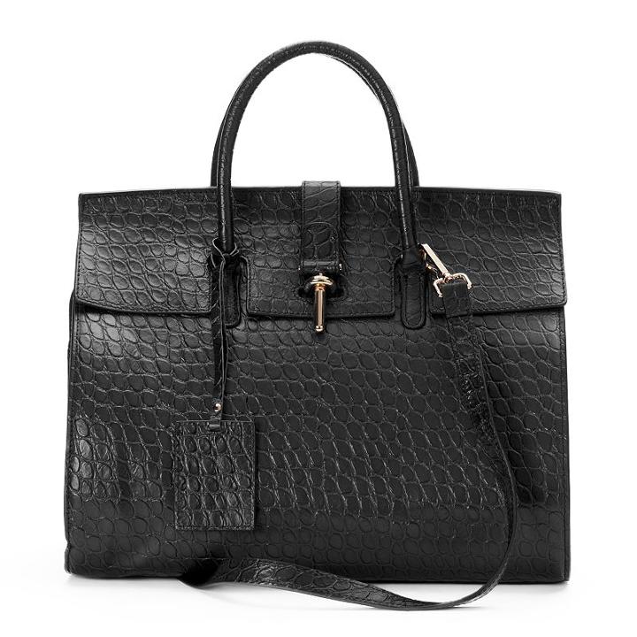 Donna Bella Glanna Embossed Convertible Large Satchel, Women's, Black