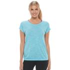 Women's Tek Gear&reg; Short Sleeve Cross Back Tee, Size: Large, Turquoise/blue (turq/aqua)