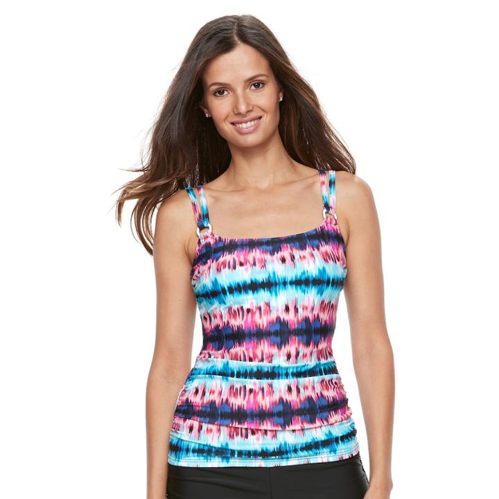Women's Croft & Barrow&reg; D-cup Tankini Top, Size: 14, Aura Stripe