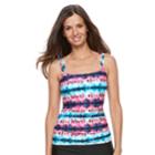 Women's Croft & Barrow&reg; D-cup Tankini Top, Size: 14, Aura Stripe