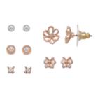 Lc Lauren Conrad Butterfly & Flower Nickel Free Stud Earring Set, Women's, White