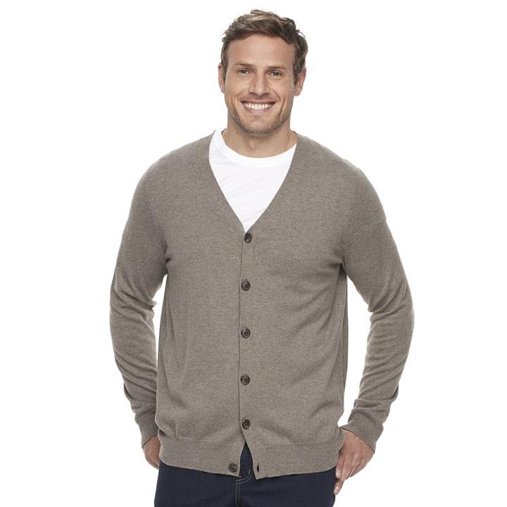 Big & Tall Croft & Barrow&reg; True Comfort Classic-fit Easy-care Cardigan Sweater, Men's, Size: Xxl Tall, Dark Red