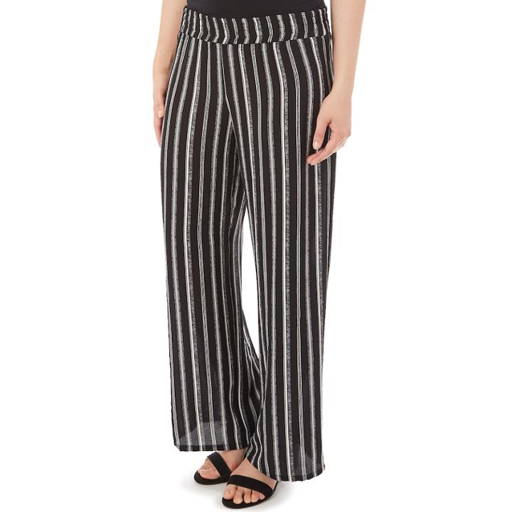 Women's Apt. 9&reg; Print Palazzo Pant, Size: Xl, Black Stripe