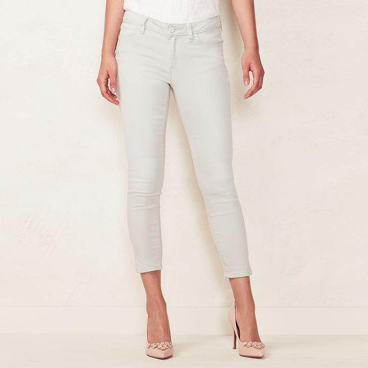 Women's Lc Lauren Conrad Colored Skinny Capri Jeans, Size: 8, Green