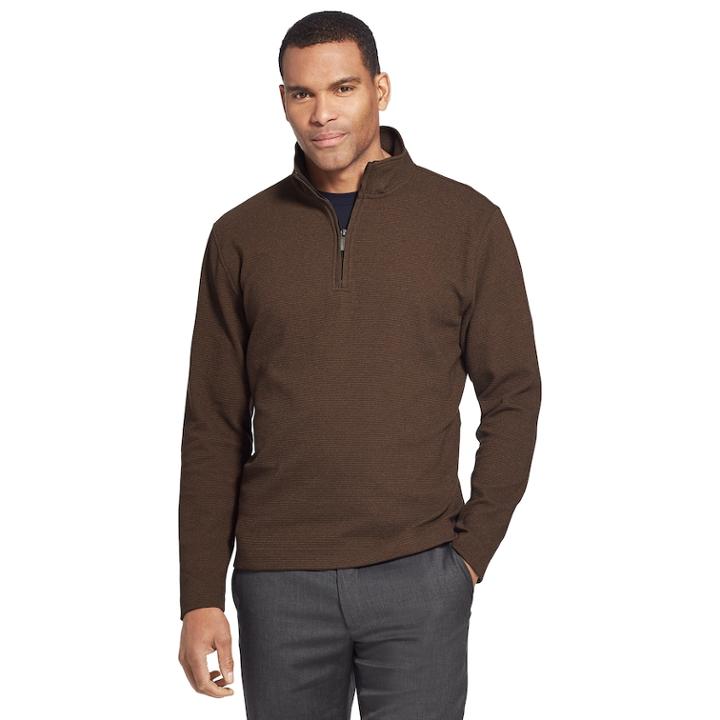 Big & Tall Van Heusen Flex Classic-fit Quarter-zip Sweater, Men's, Size: 3xb, Dark Brown