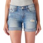 Women's Rock & Republic&reg; Bumpershoot Cuffed Jean Shorts, Size: 2, Light Blue