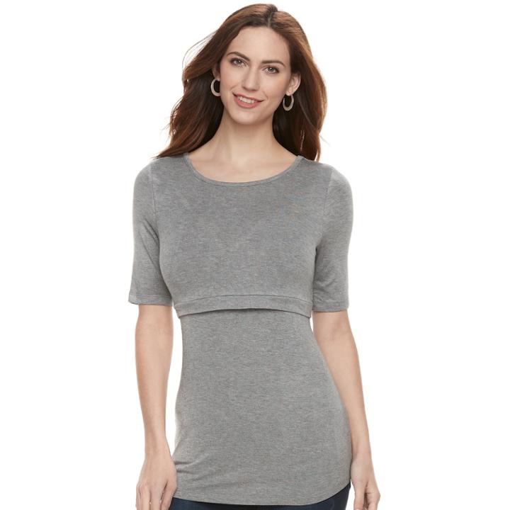 Maternity A:glow Empire Popover Nursing Top, Women's, Size: S-mat, Dark Grey