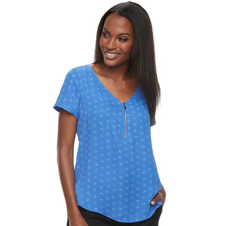 Women's Apt. 9&reg; Strappy Zipper Accent Top, Size: Large, Med Blue