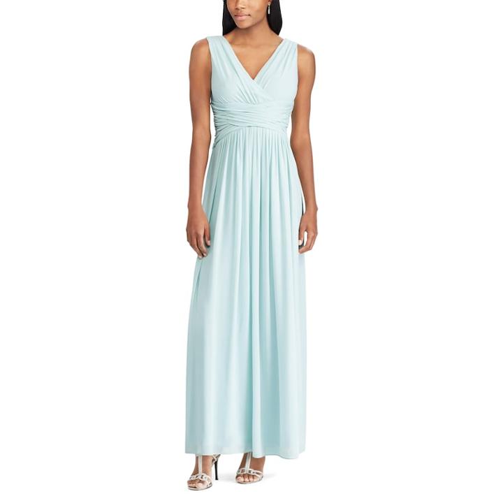 Women's Chaps Surplice Empire Dress, Size: 4, Blue