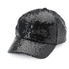 Women's Mudd&reg; Sequin Baseball Cap, Black