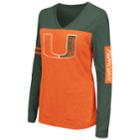 Women's Campus Heritage Miami Hurricanes Distressed Graphic Tee, Size: Xxl, Drk Orange