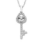 Dancing Love Sterling Silver Diamond Accent Key Pendant, Women's, Size: 18, White