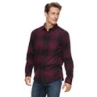 Men's Apt. 9&reg; Brushed Flannel Button-down Shirt, Size: Medium, Drk Purple