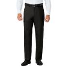 Men's J.m. Haggar Premium Classic-fit Stretch Sharkskin Flat-front Hidden Expandable Waist Dress Pants, Size: 42x30, Black