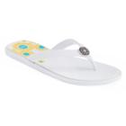 Love This Life Rhinestone Sunflower Print Flip Flops, Women's, Size: Medium