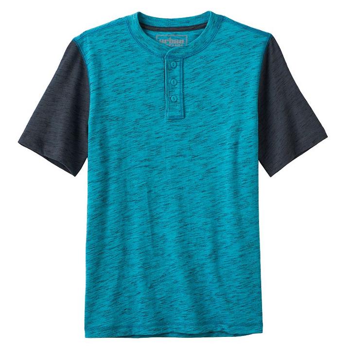 Boys 8-20 Urban Pipeline&reg; Henley Raglan Tee, Boy's, Size: Large, Turquoise/blue (turq/aqua)