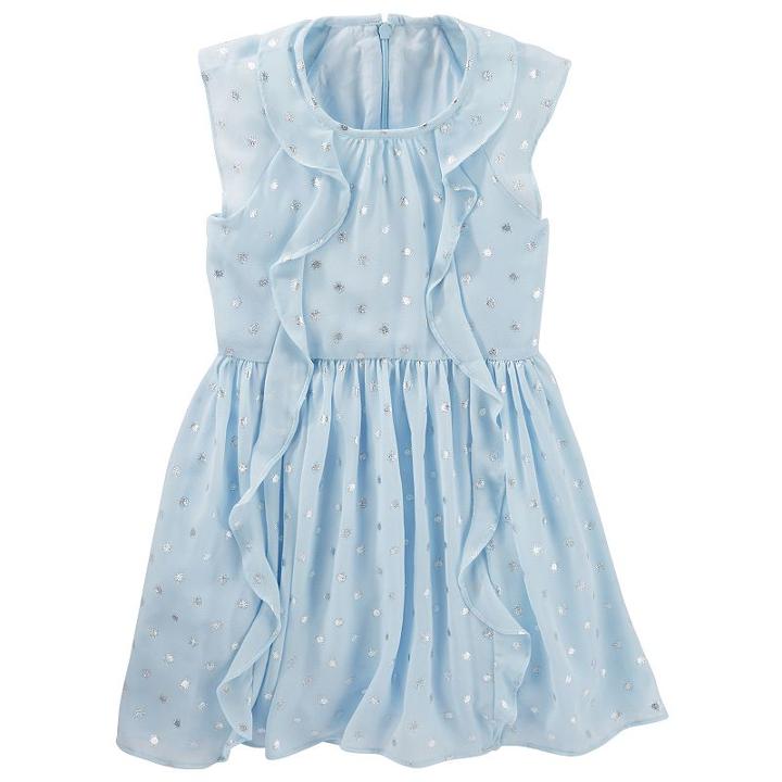 Girls 4-8 Oshkosh B'gosh&reg; Glitter Polka-dot Chiffon Ruffle Dress, Girl's, Size: 4, Multicolor