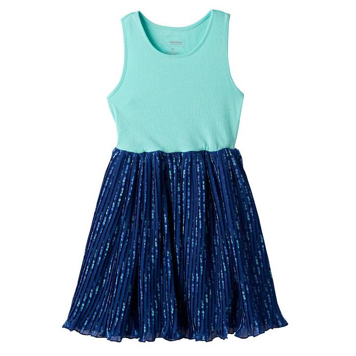 Girls 4-12 Sonoma Goods For Life&trade; Pattern Pleated Skirt Dress, Girl's, Size: 5, Blue
