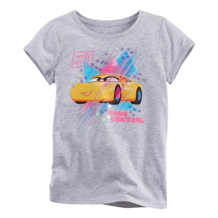 Disney / Pixar Cars 3 Girls 4-7 Cruz Ramirez Cruz Control Tee By Jumping Beans&reg;, Size: 5, Light Grey