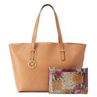Mondani Barret Pouch & Tote Set, Women's, Beig/green (beig/khaki)