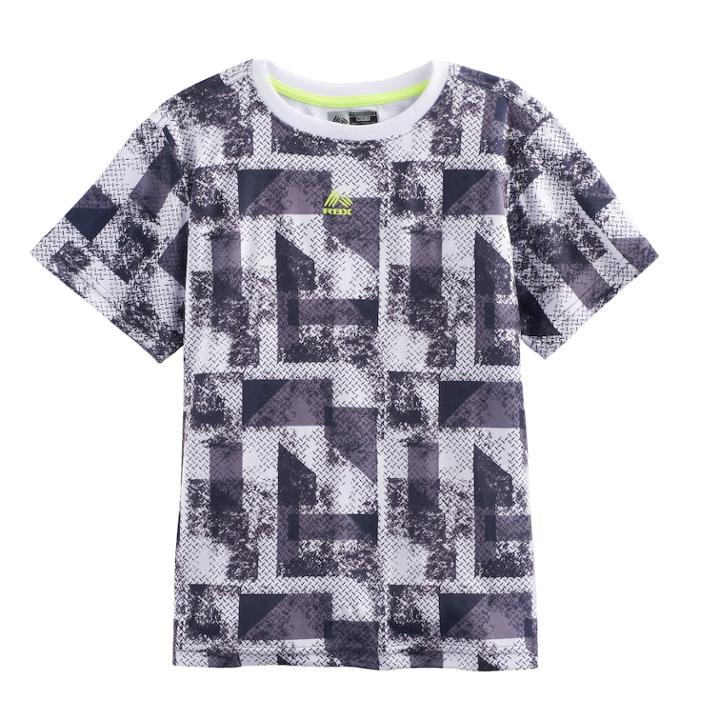 Boys 8-20 Rbx Performance Print Tee, Size: Xl(18/20), Dark Grey