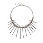 Gs By Gemma Simone Two Tone Hammered Graduated Triangle Bib Necklace, Women's, Size: 18, Multicolor