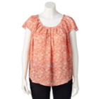 Plus Size Lc Lauren Conrad Love, Lauren Pleated Top, Women's, Size: 3xl, Pink