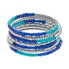 Blue Seed Bead Coil Bracelet, Women's