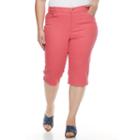 Plus Size Gloria Vanderbilt Amanda Embellished Skimmer Capris, Women's, Size: 18 W, Brt Pink