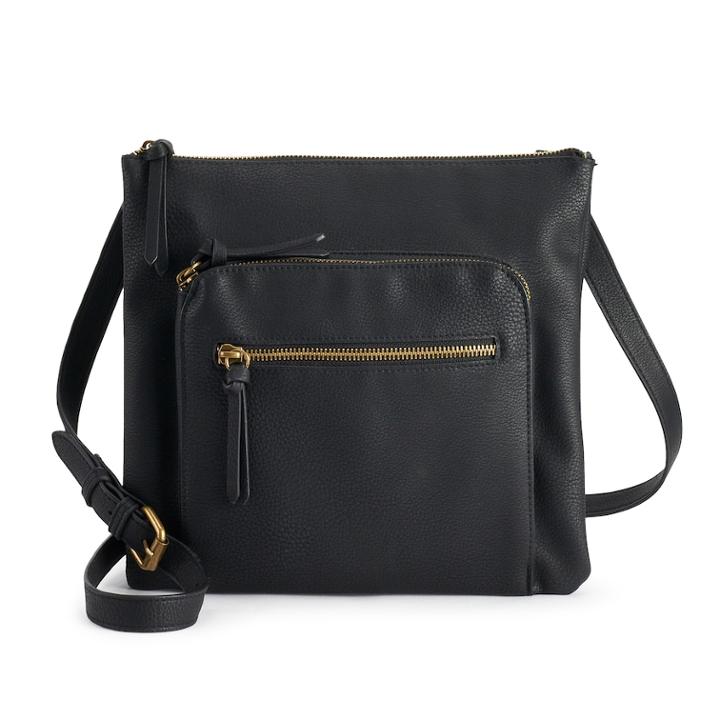 Sonoma Goods For Life&trade; Dina Cobblestone Crossbody, Women's, Black