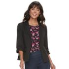 Women's Elle Ruched Sleeve Blazer, Size: Small, Black