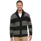 Men's Dockers&reg; Regular-fit Striped Wool-blend Shawl-collar Cardigan, Size: Xl, Black